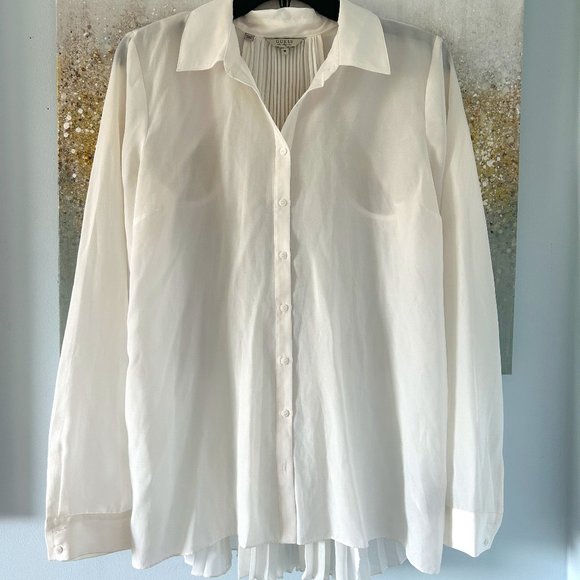 Guess Open Back Pleated Blouse (NWOT) - Picture 1 of 13